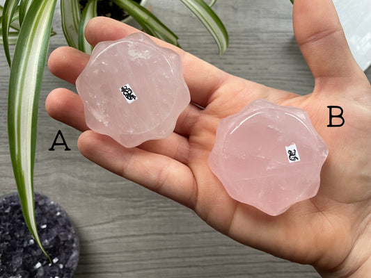 Rose Quartz Lotus Crystal Carving bottom