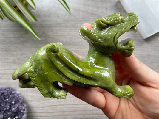 Xiuyan "Jade" Pixiu (C) Crystal Carving - side