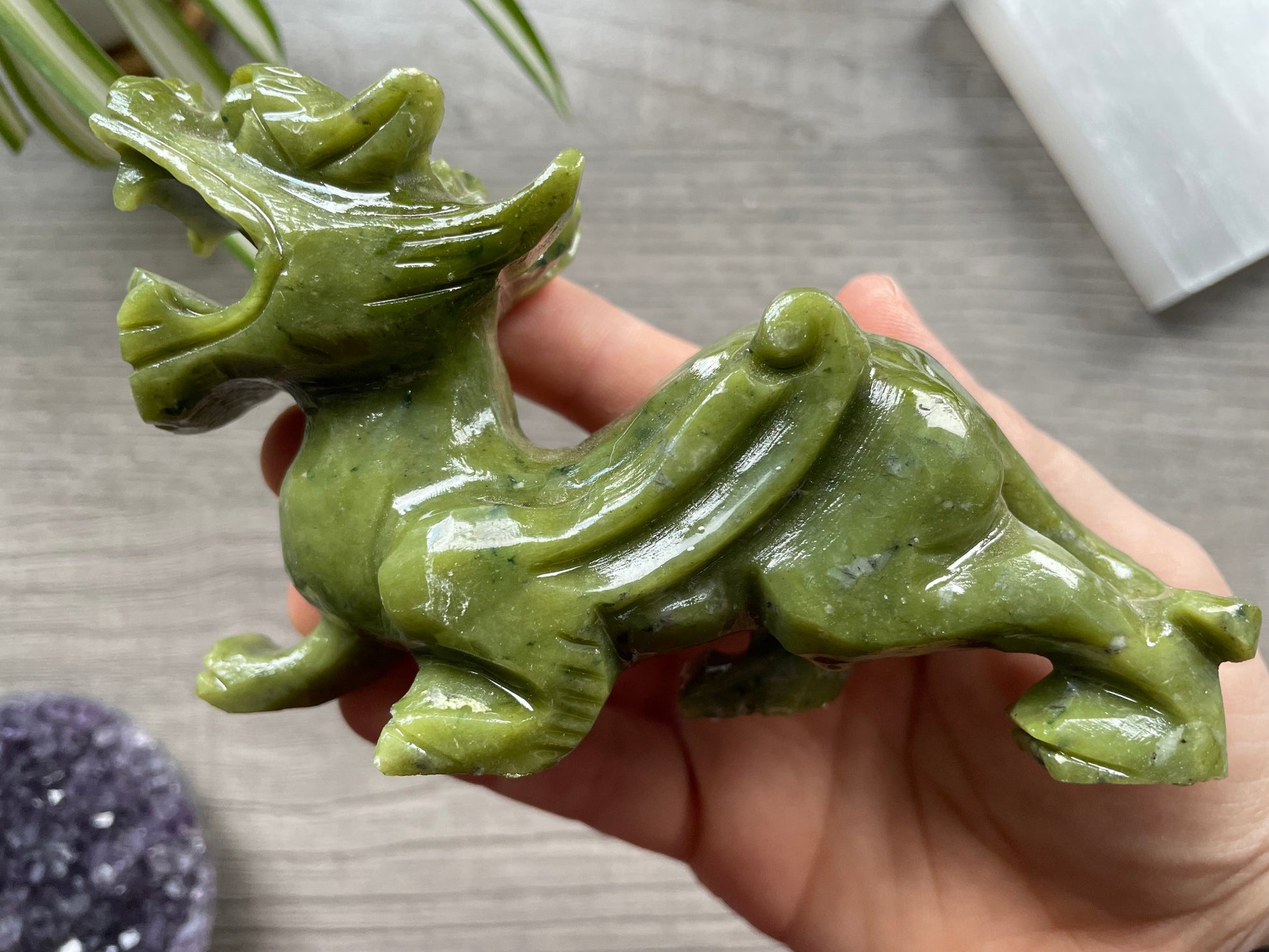 Xiuyan "Jade" Pixiu (C) Crystal Carving, side 2