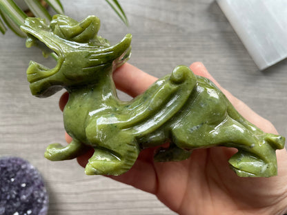 Xiuyan "Jade" Pixiu (C) Crystal Carving, side 2