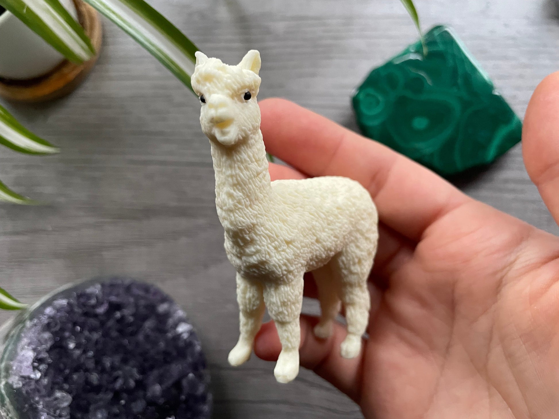 Tagua Nut Alpaca Carving front