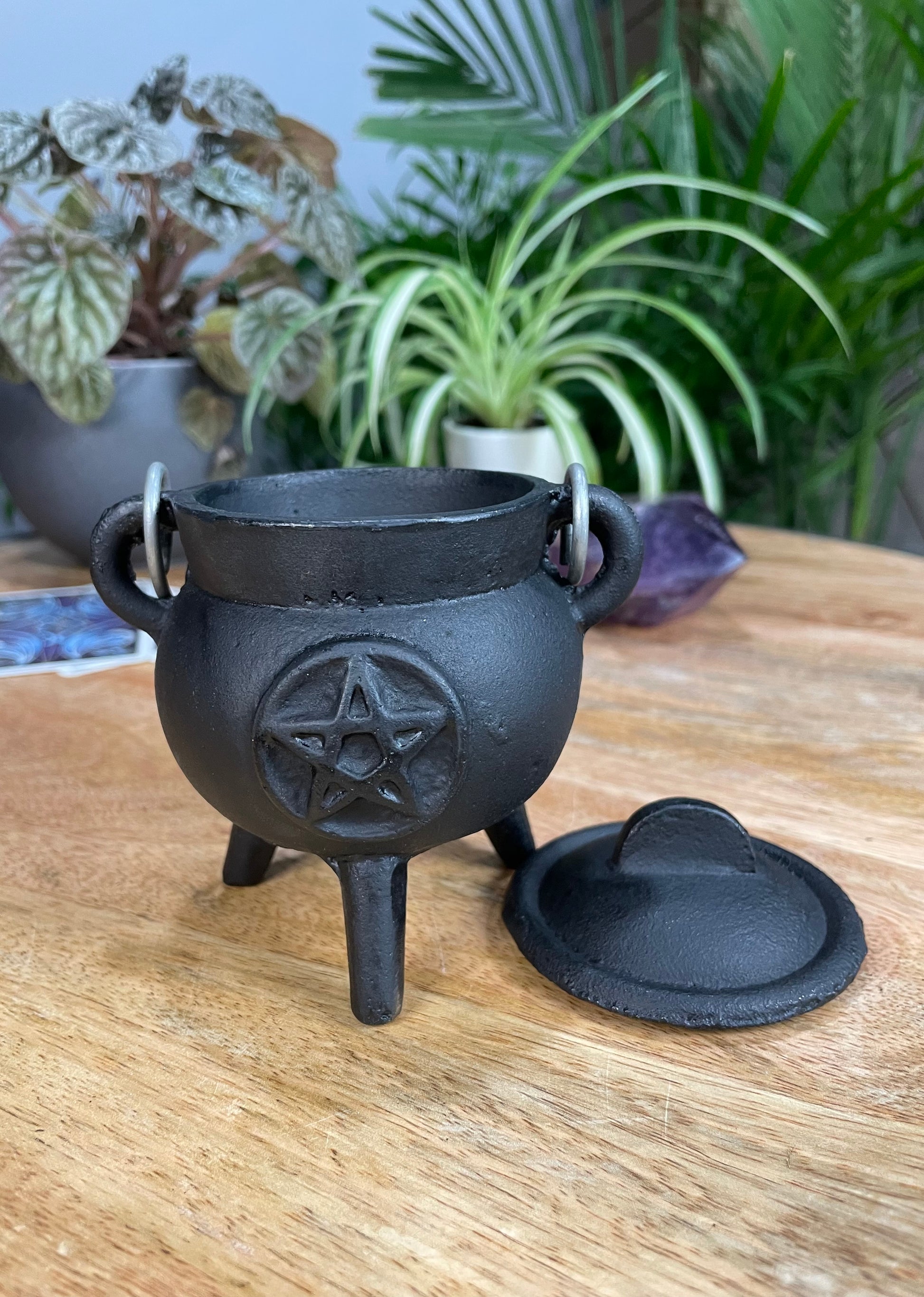 Mini Pentacle Cast Iron Cauldron front