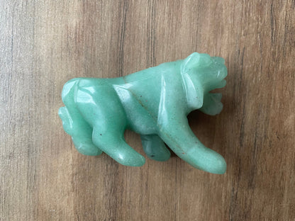 Hand-Carved Green Aventurine Tiger Crystal Carving side 2