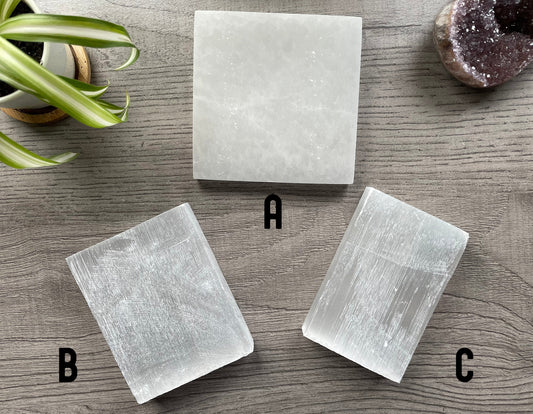 Selenite (Satin Spar) Crystal Charging Plates selection