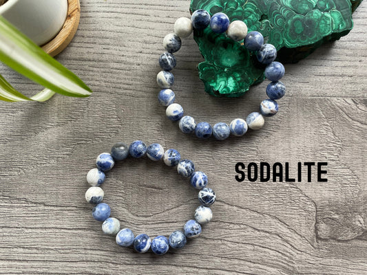 Sodalite Bracelet 10.5mm - The Wandering Fox Emporium, Your Crystal Store
