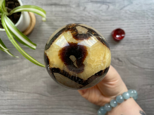 Septarian Sphere 70mm - The Wandering Fox Emporium, Your Crystal Store