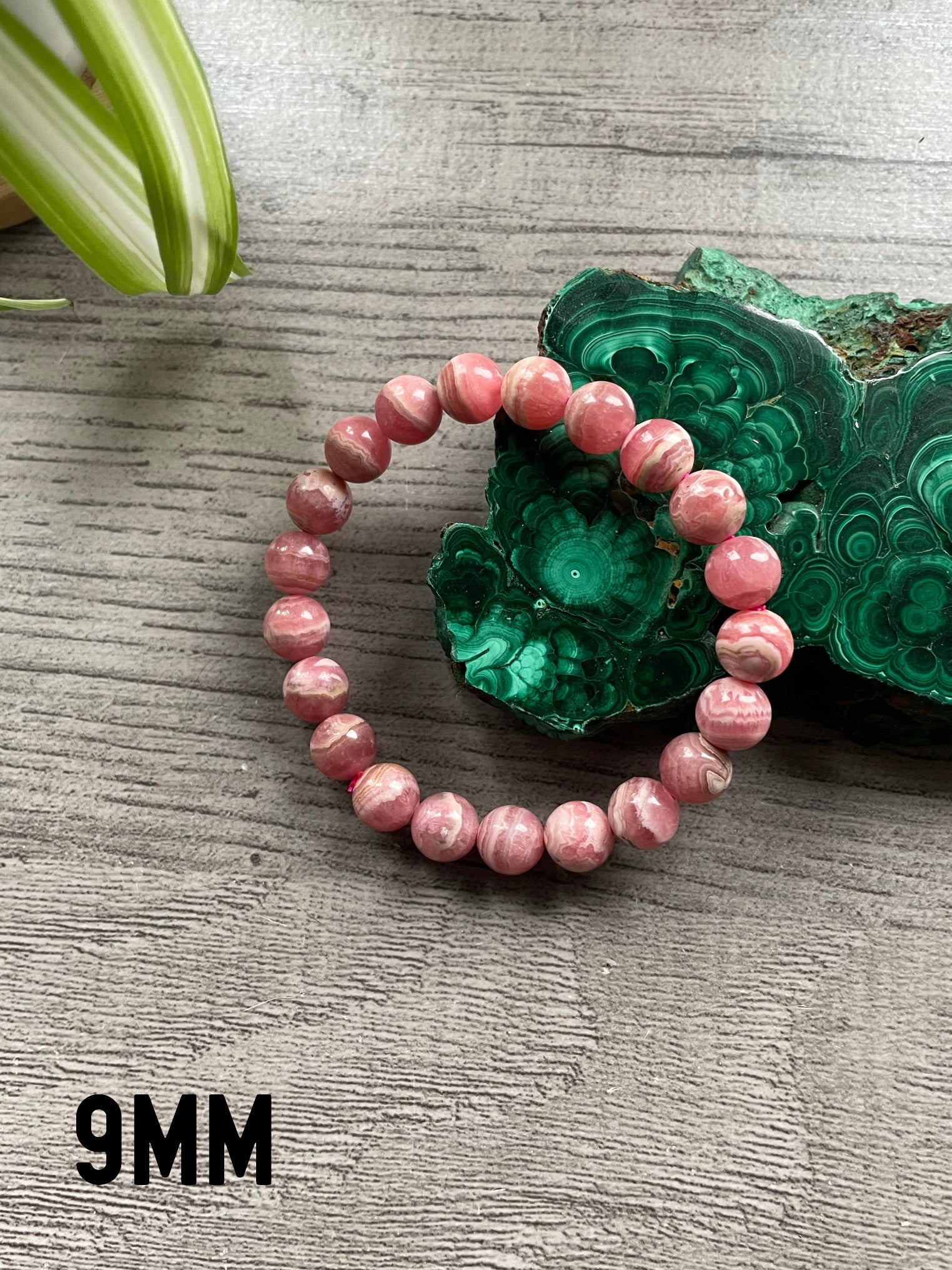 High-Quality Rhodochrosite Bracelet - The Wandering Fox Emporium, Your Crystal Store 9mm