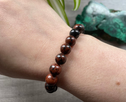 Mahogany Obsidian Bracelet 8mm - The Wandering Fox Emporium, Your Crystal Store