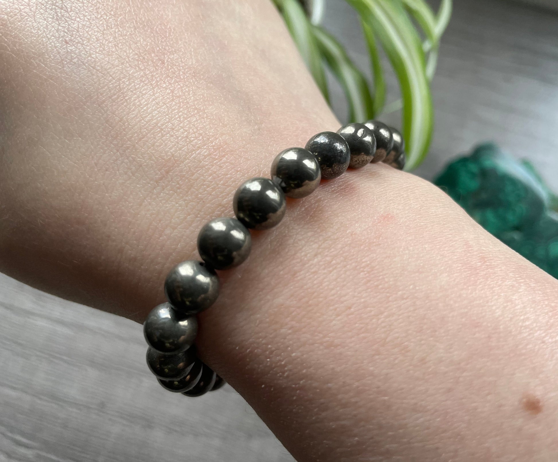 Pyrite Bracelet 8mm - The Wandering Fox Emporium, Your Crystal Store