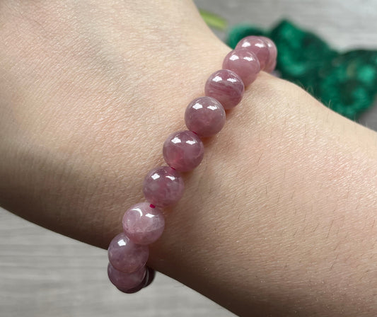 Lavender Rose Quartz Bracelet 8mm - The Wandering Fox Emporium, Your Crystal Store