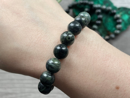 Kambaba Jasper Bracelet 10mm - The Wandering Fox Emporium, Your Crystal Store