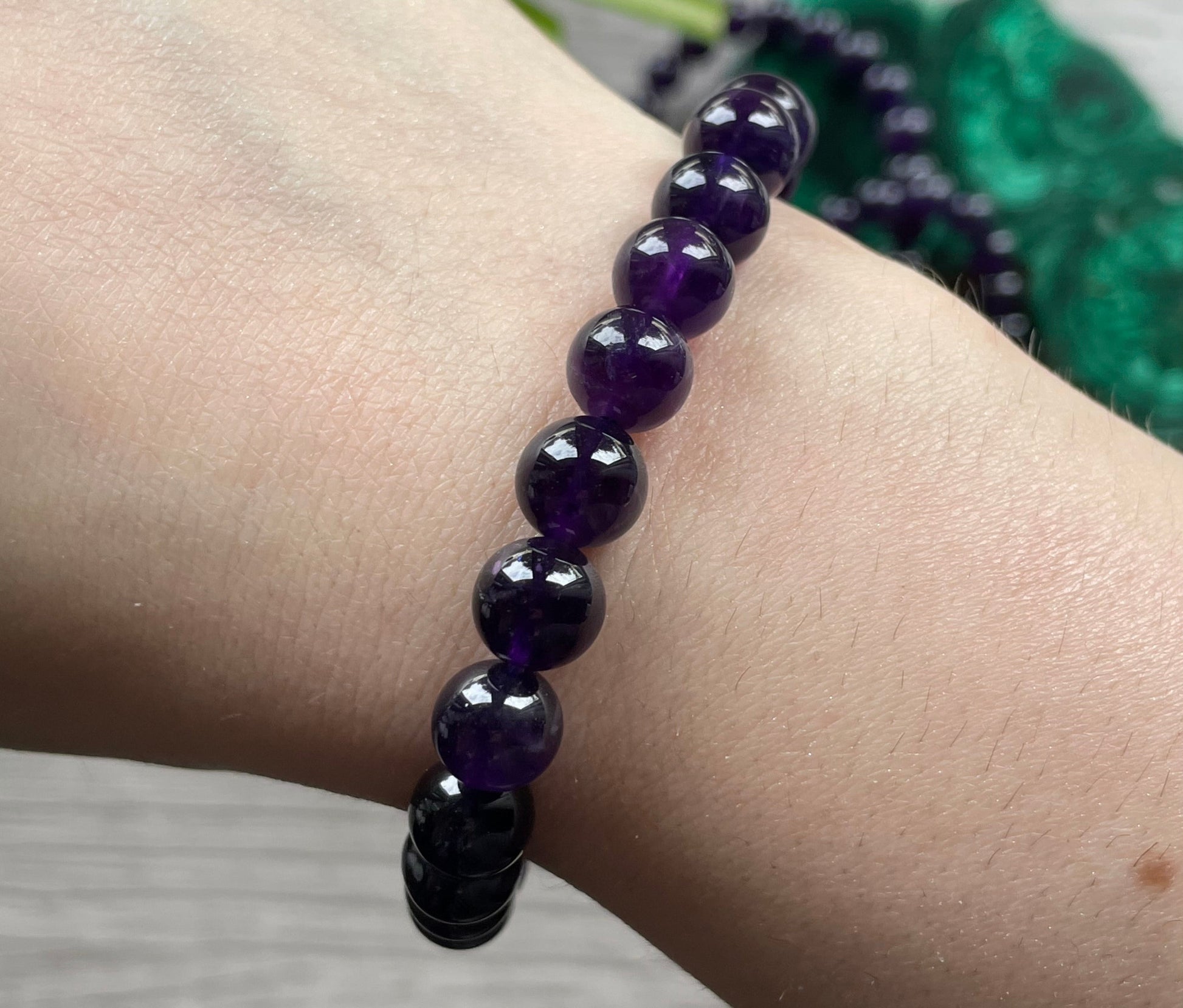 High-Quality Amethyst Bracelet 8mm - The Wandering Fox Emporium, Your Crystal Store
