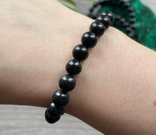 Shungite Bracelet 8mm - The Wandering Fox Emporium, Your Crystal Store