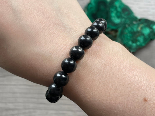 Shungite Bracelet 10mm - The Wandering Fox Emporium, Your Crystal Store