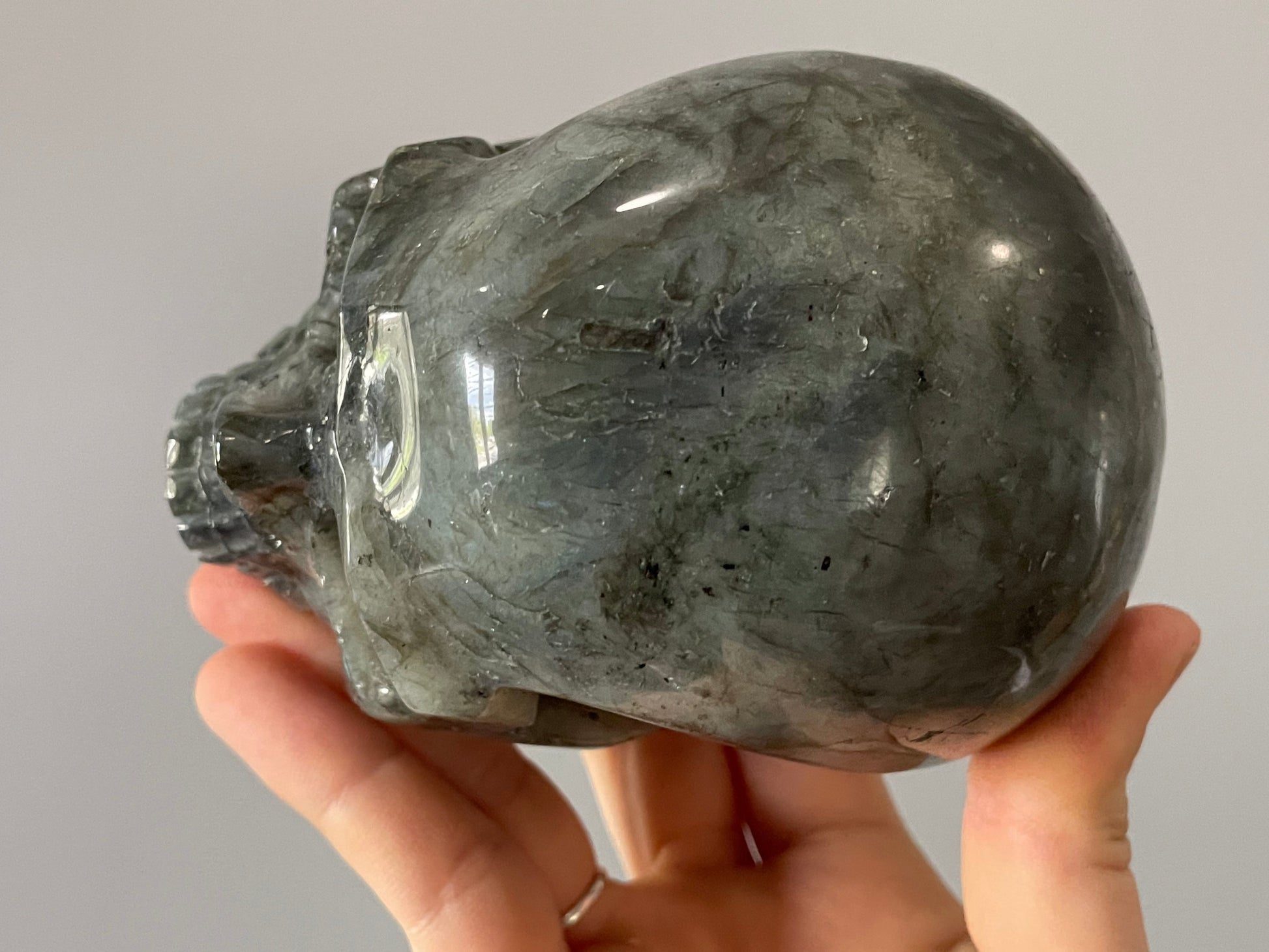 Labradorite Crystal Skull 1.15kg (Purple Rainbow) - The Wandering Fox Emporium, Your Metaphysical Store top