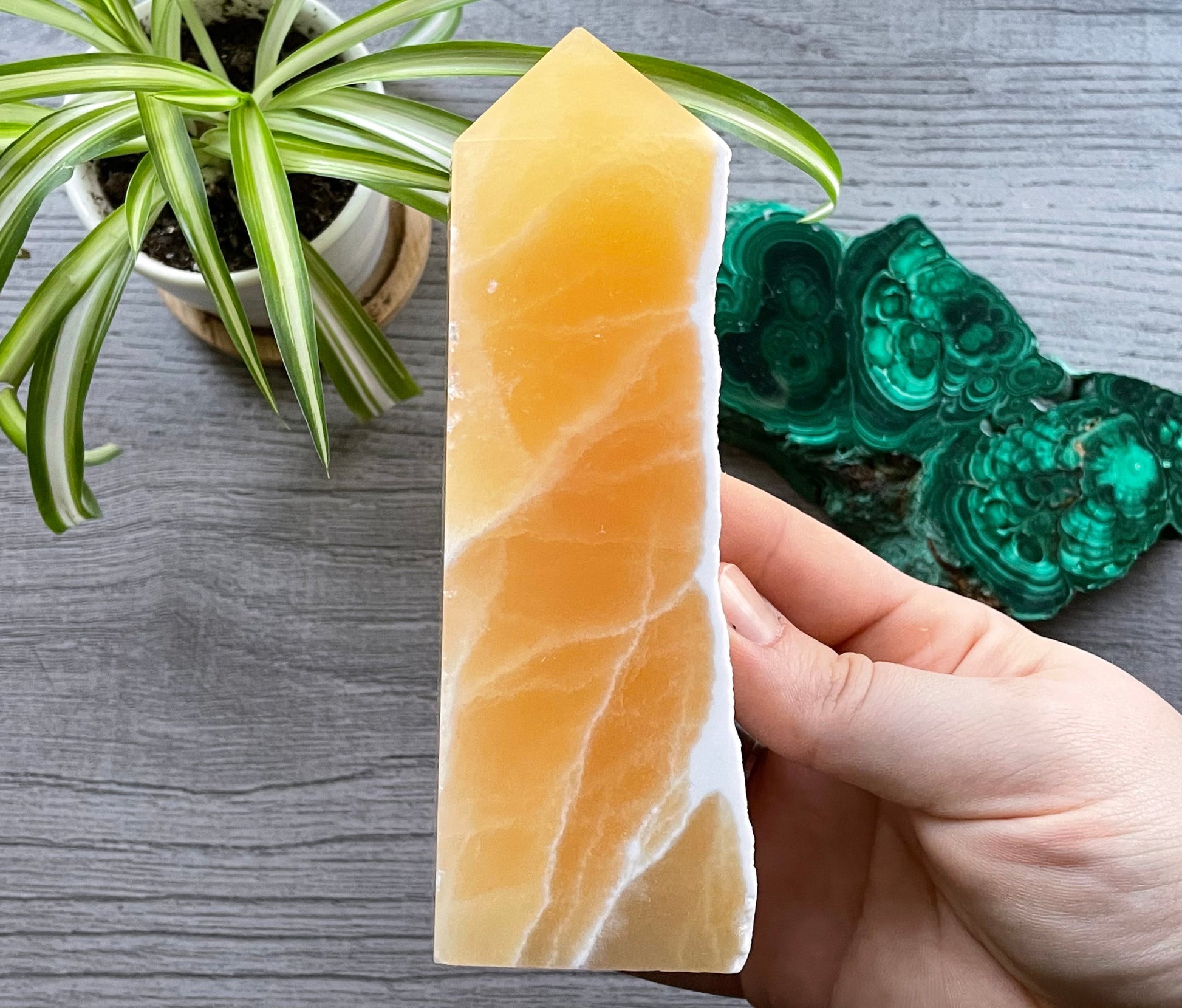 Orange Calcite Calcite Tower back