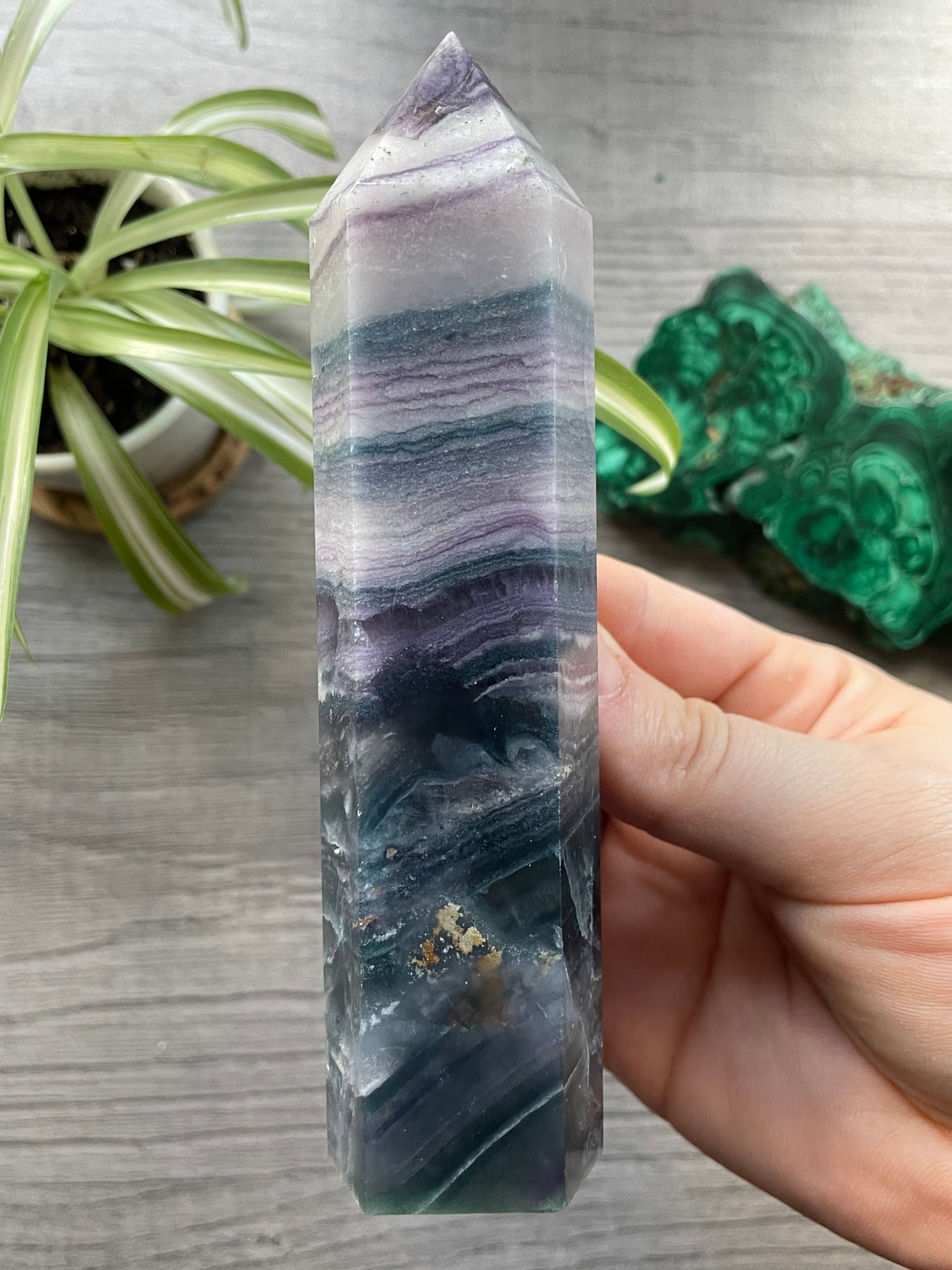 Silky Fluorite Small Crystal Tower 