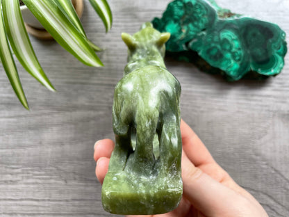 Xiuyan Jade Wolf Crystal Carving back