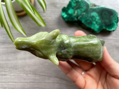 Xiuyan Jade Wolf Crystal Carving top