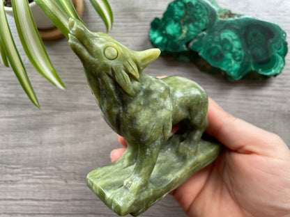 Xiuyan Jade Wolf Crystal Carving angle