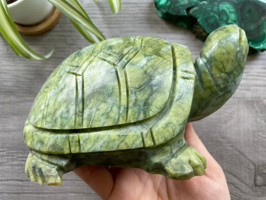 Xiuyan "Jade" Turtle 1.6kg Crystal Carving side 2