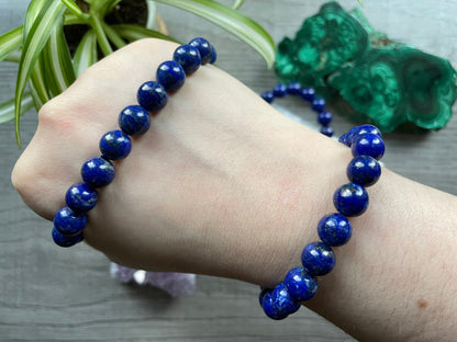 High-Quality Lapis Lazuli Bracelet 9mm - The Wandering Fox Emporium, Your Crystal Store selection