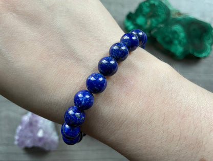 High-Quality Lapis Lazuli Bracelet 9mm - The Wandering Fox Emporium, Your Crystal Store