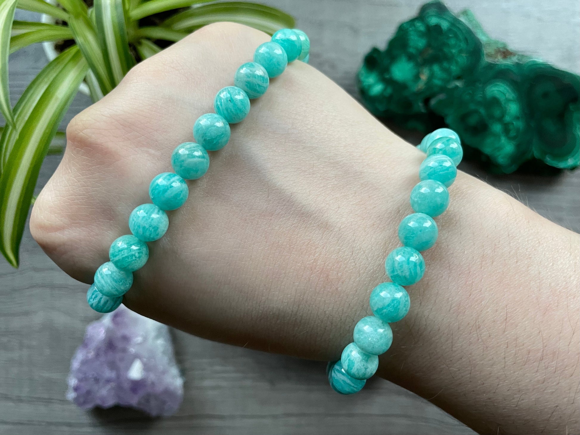 High Quality Amazonite Bracelet 8mm - The Wandering Fox Emporium, Your Crystal Store selection