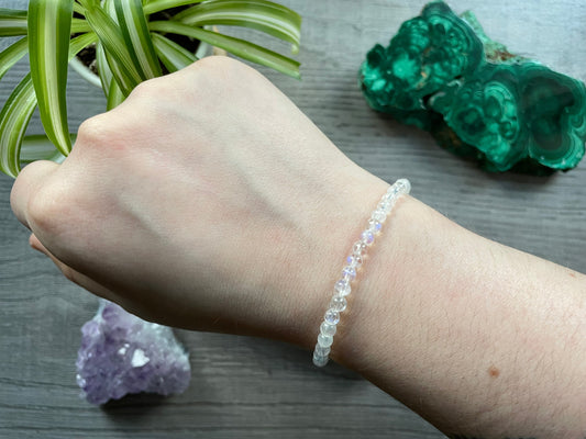 White Moonstone Bracelet 4mm - The Wandering Fox Emporium, Your Crystal Store example