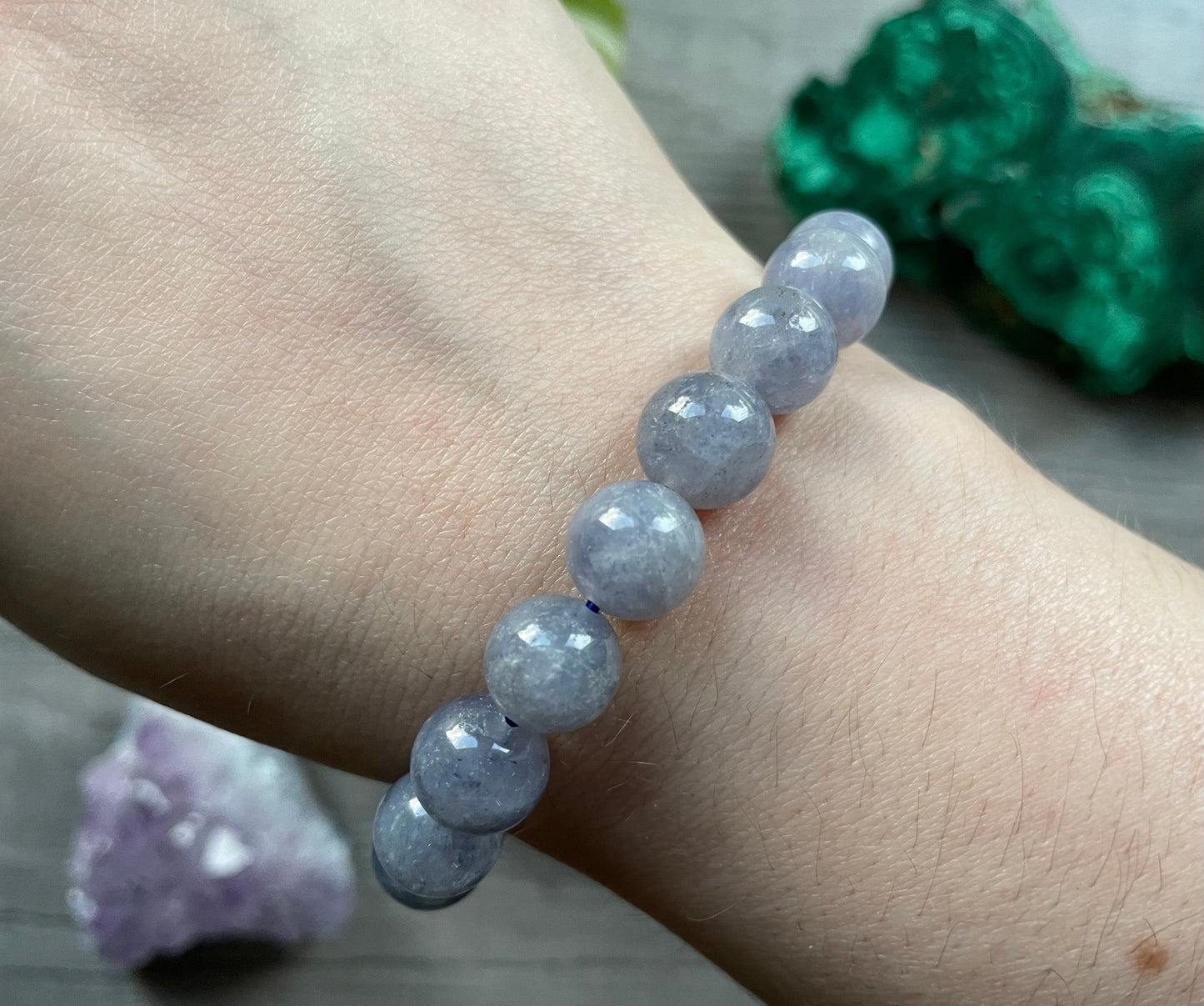 High-Quality Iolite Bracelet 10mm - The Wandering Fox Emporium, Your Crystal Store