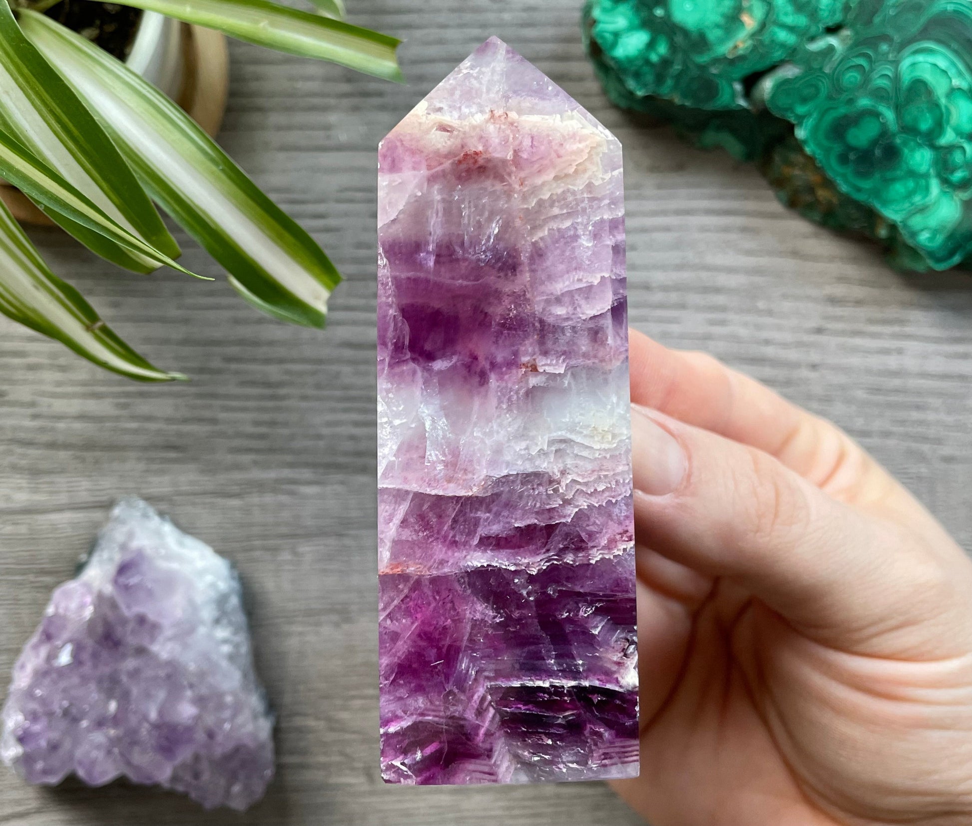 Pink & Purple Fluorite Crystal Obelisk
