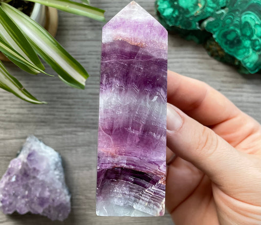 Pink & Purple Fluorite Crystal Obelisk