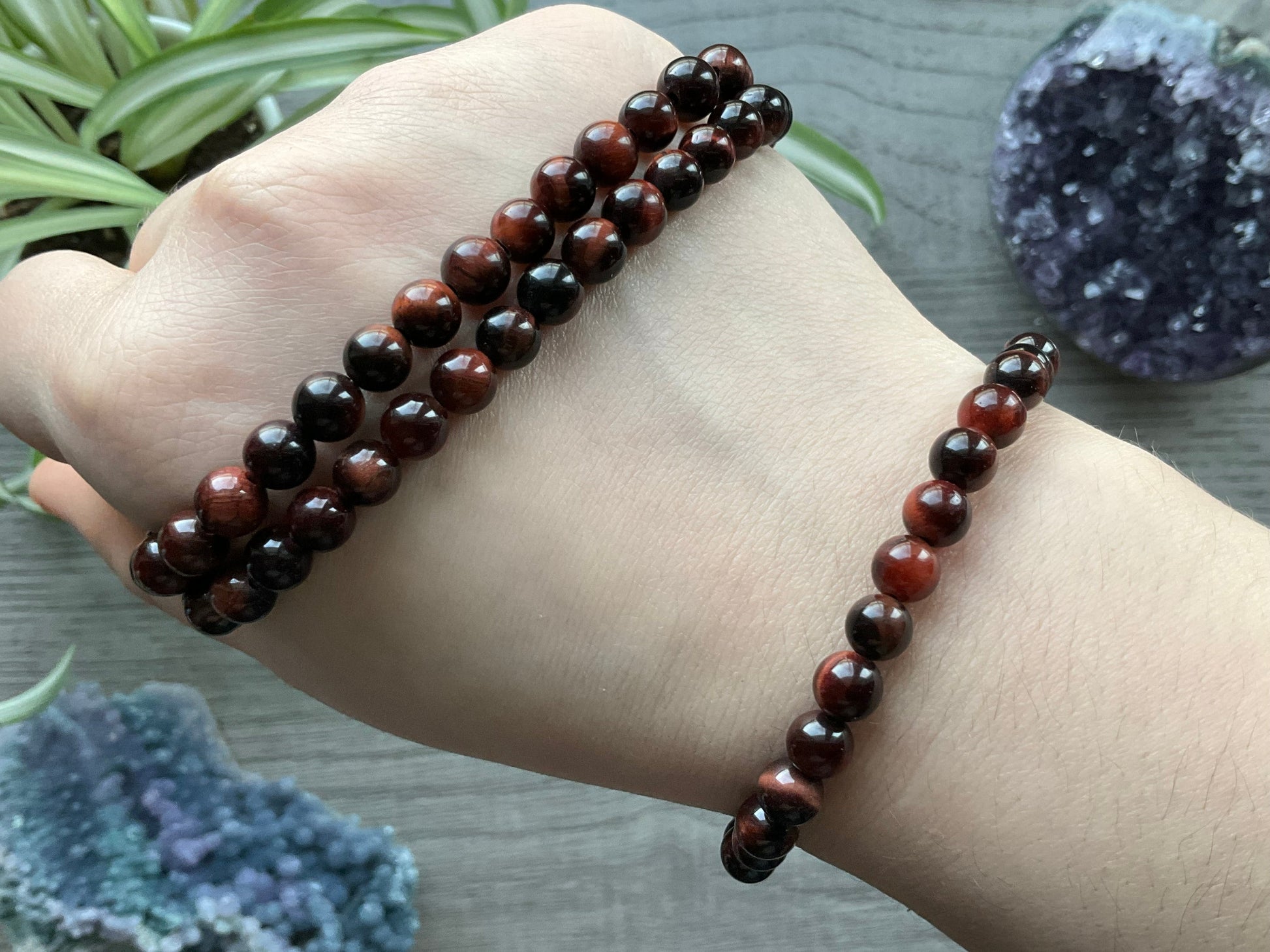 Red Tiger's Eye Bracelet 6mm - The Wandering Fox Emporium, Your Crystal Store selection