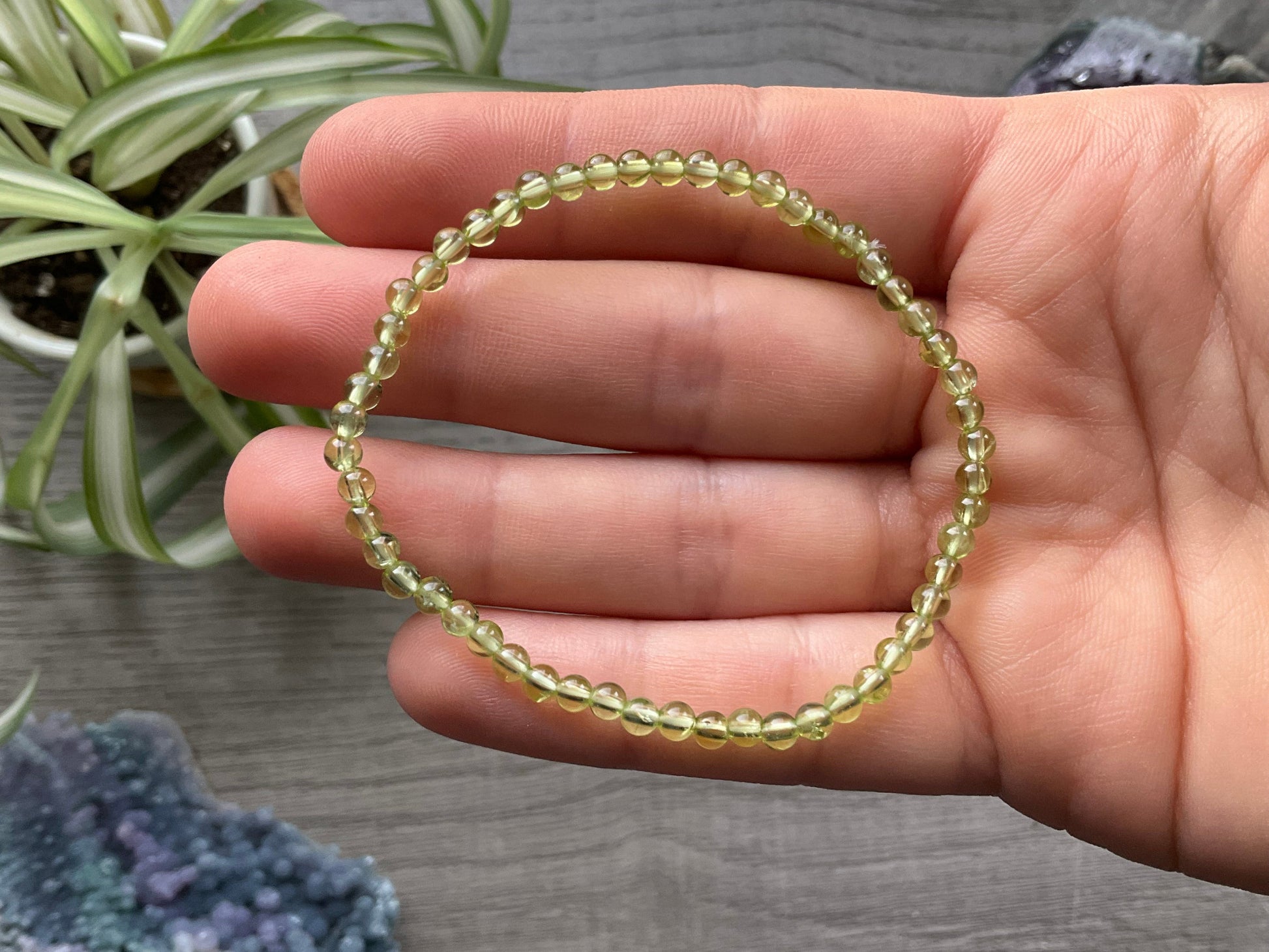 Peridot Bracelet 3.5mm - The Wandering Fox Emporium, Your Crystal Store