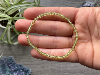 Peridot Bracelet 3.5mm - The Wandering Fox Emporium, Your Crystal Store