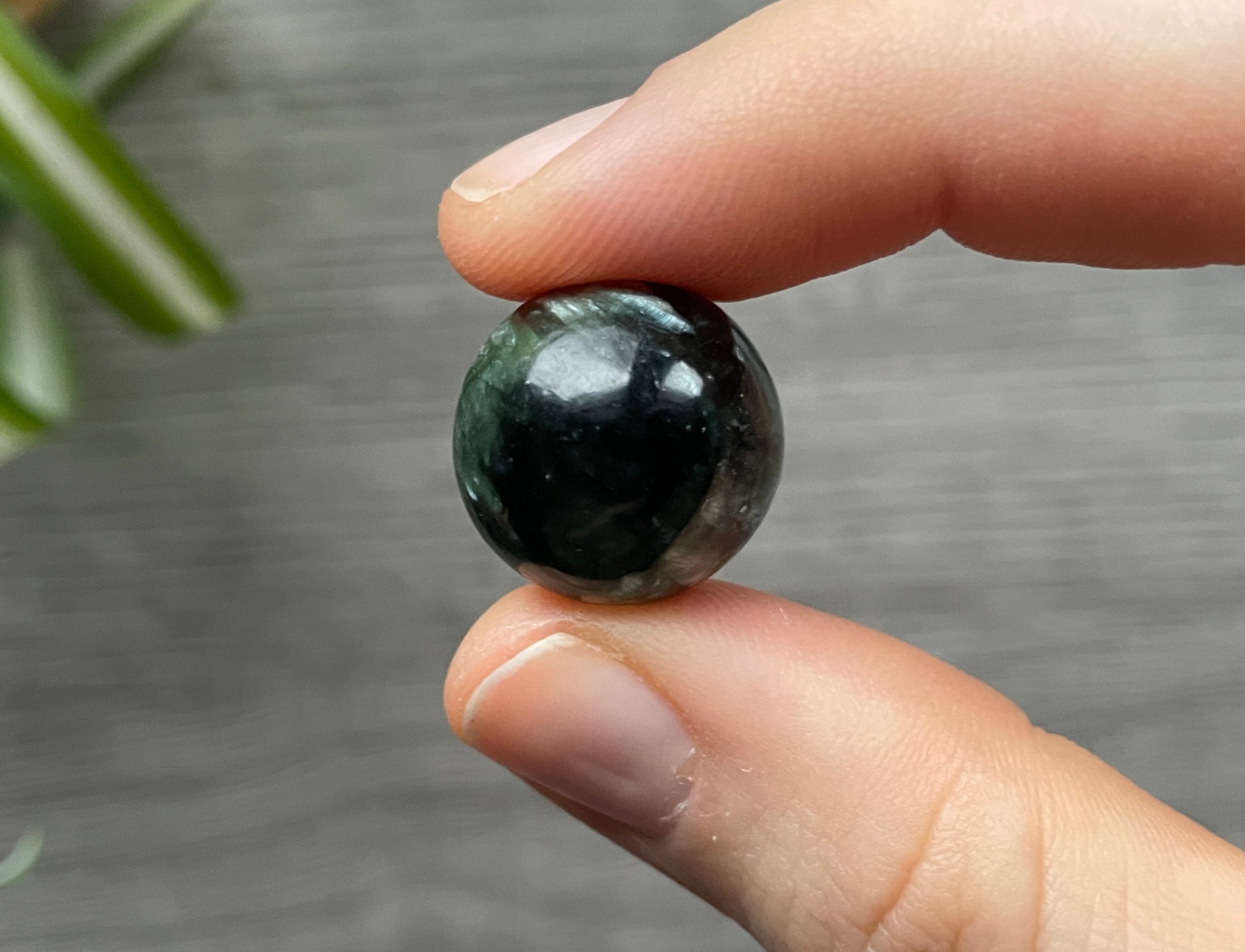 Seraphinite Mini Sphere - 17.5mm (B) - The Wandering Fox Emporium, Your Crystal Store bottom