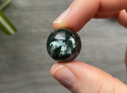 Seraphinite Mini Sphere - 18mm (D) - The Wandering Fox Emporium, Your Crystal Store side 2
