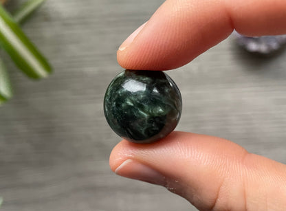Seraphinite Mini Sphere - 18mm (D) - The Wandering Fox Emporium, Your Crystal Store top