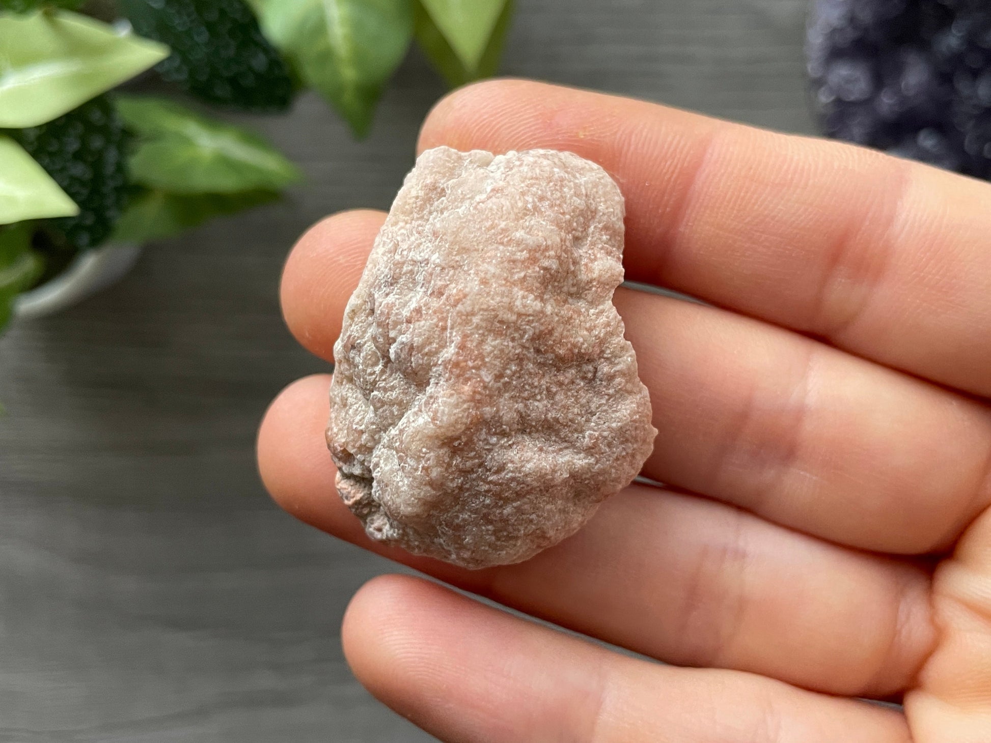 Pink Amethyst Geode Crystal Cluster (A) bottom