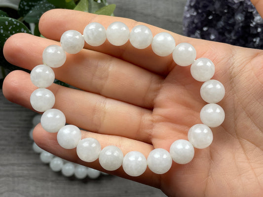 White Chalcedony Bracelet 8mm 