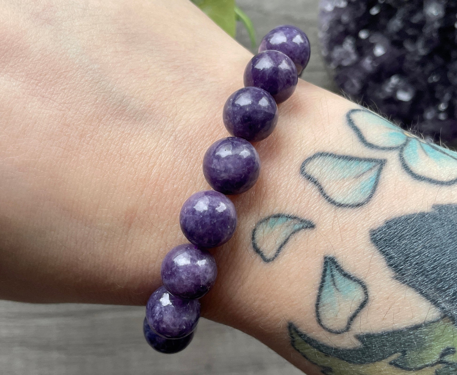 Lepidolite Bracelet 10mm - The Wandering Fox Emporium, Your Crystal Store