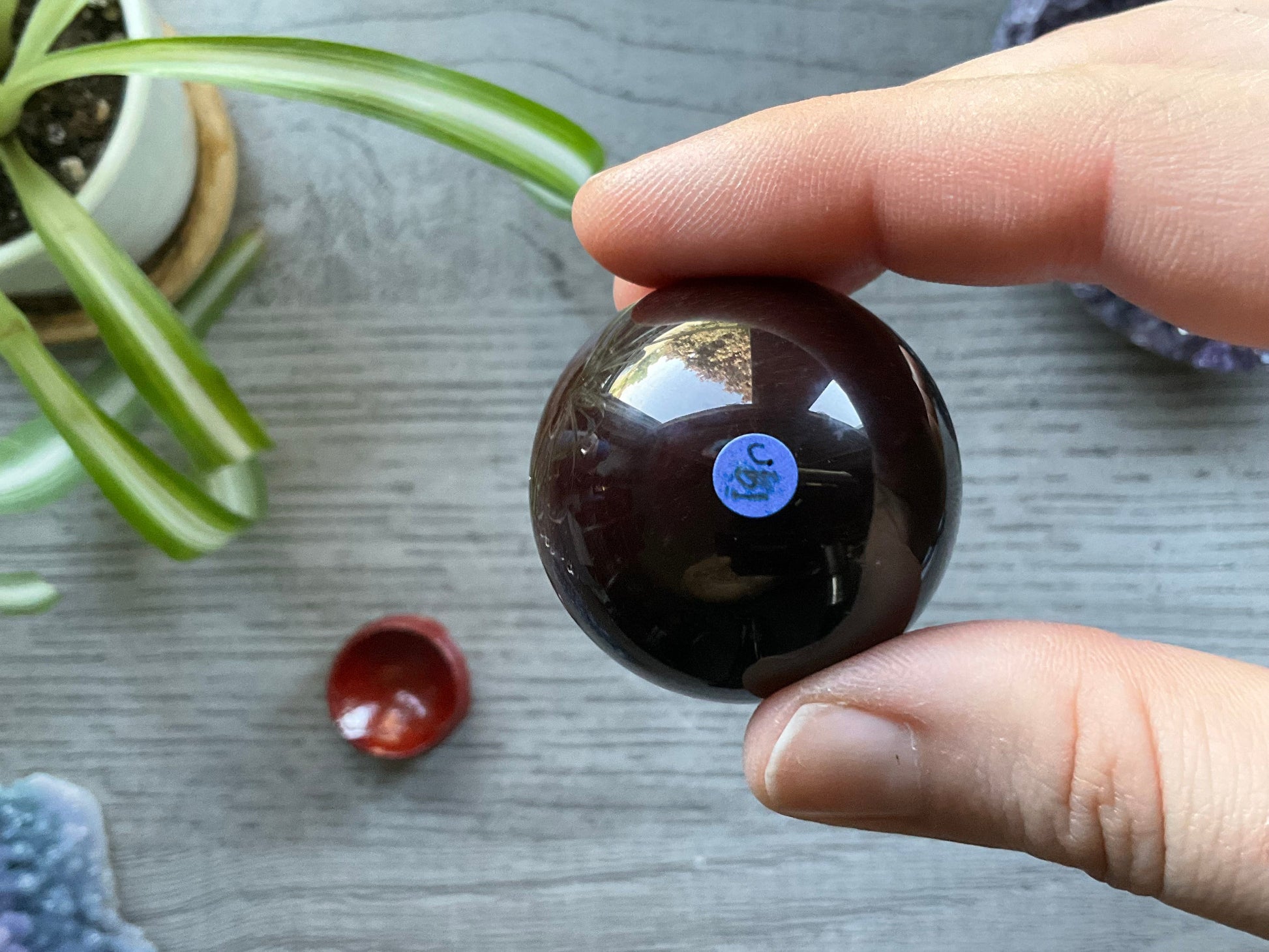 Red Tiger's Eye Crystal Sphere 37mm (C)  bottom