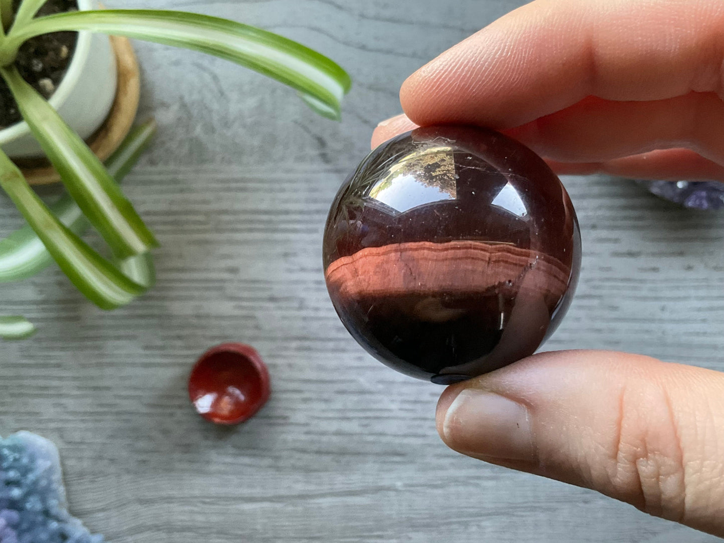 Red Tiger's Eye Crystal Sphere 37mm (C)  side 2