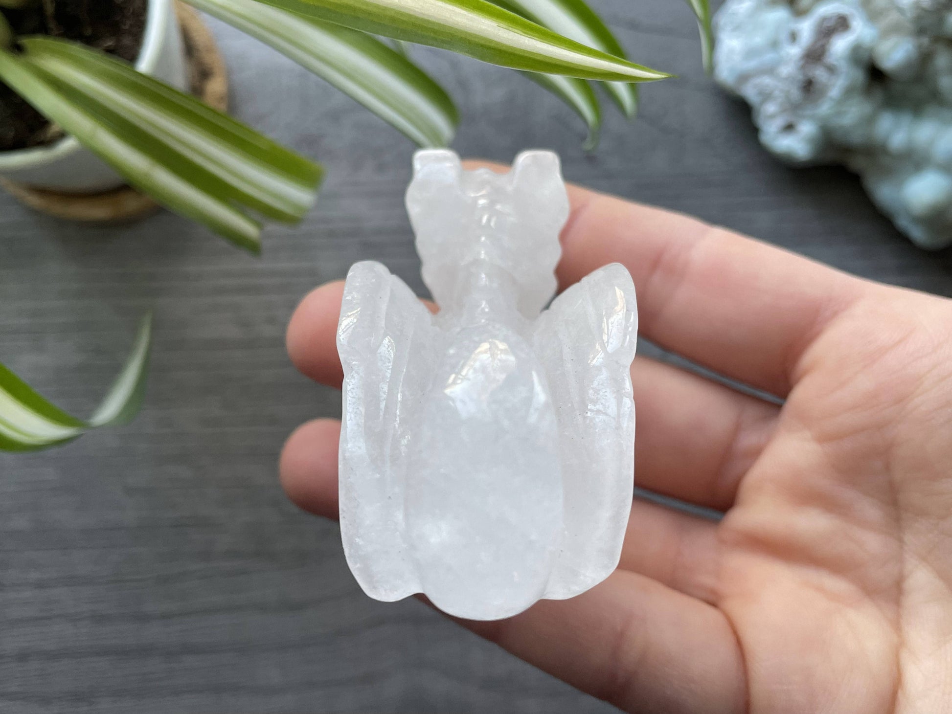 Quartz Dragon (B) Crystal Carving, back