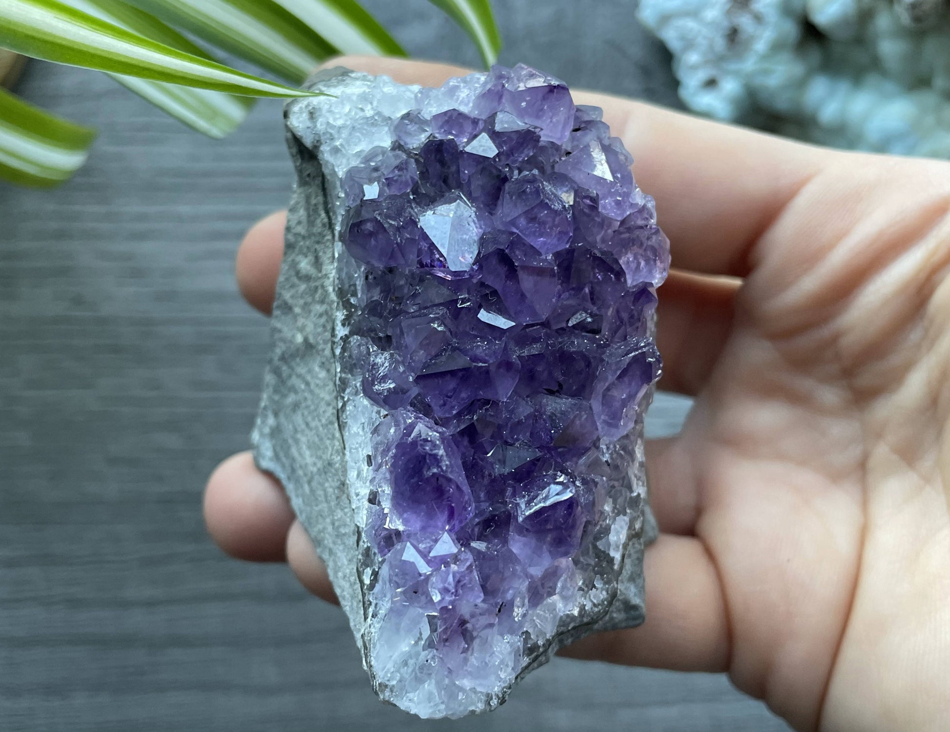 Uruguayan Amethyst Crystal Mini Cut Base - C close up