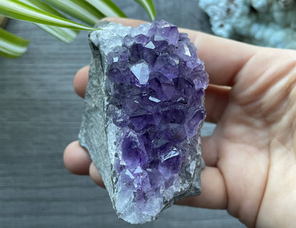 Uruguayan Amethyst Crystal Mini Cut Base - C close up