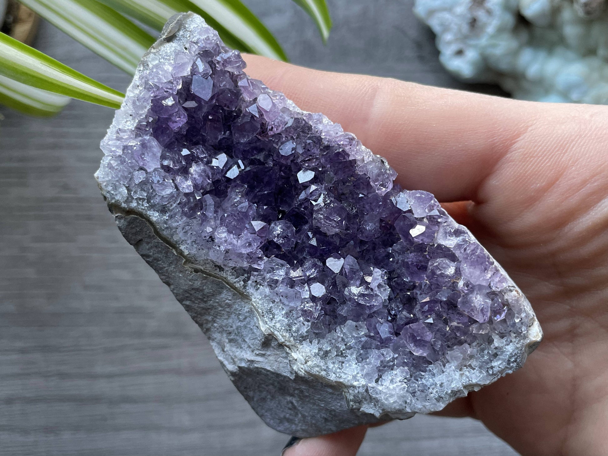 Uruguayan Amethyst Crystal Mini Cut Base - D close up