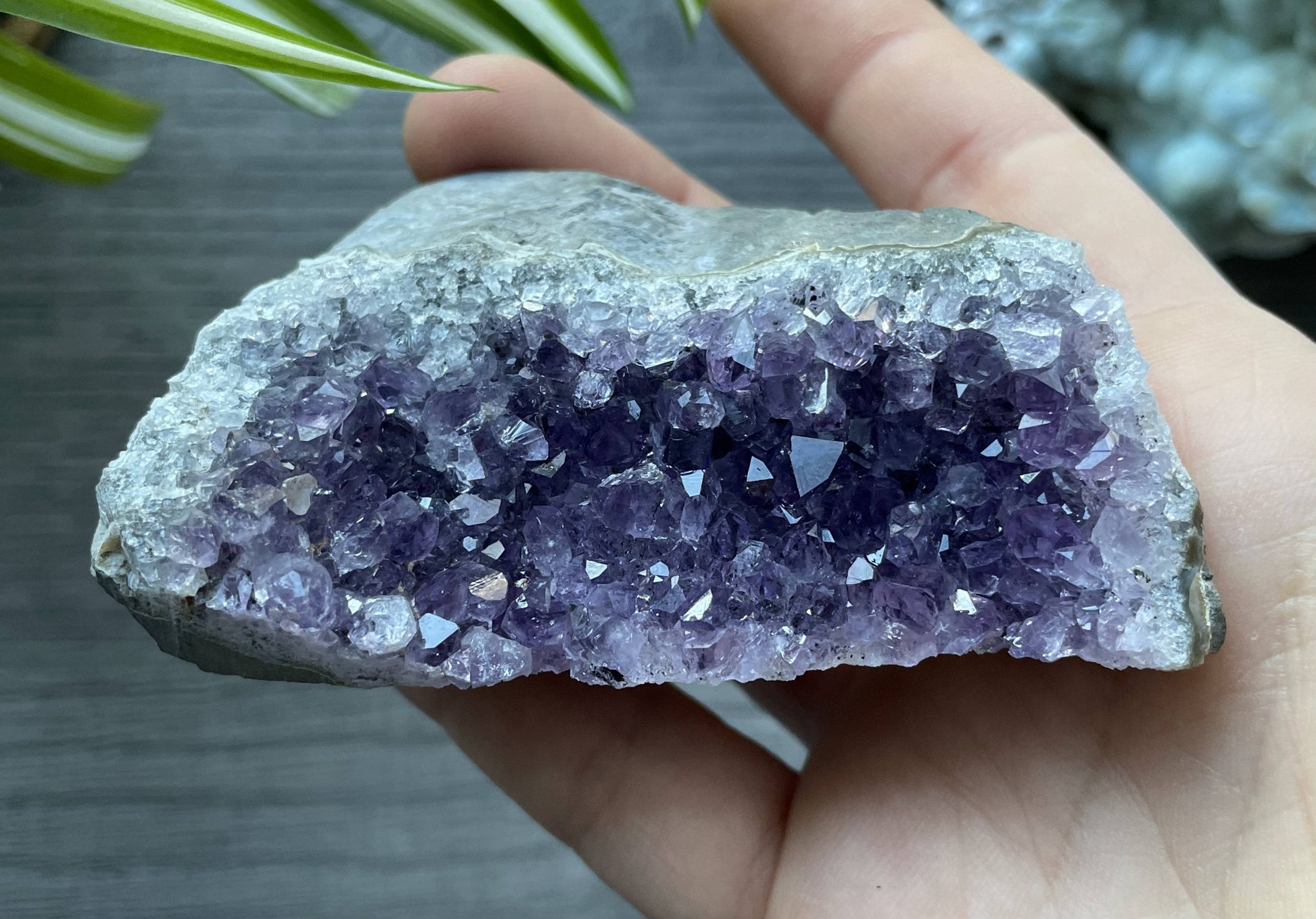Uruguayan Amethyst Crystal Mini Cut Base - D top 2