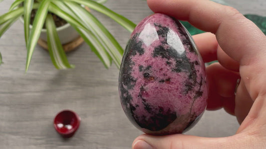 Rhodonite Egg (C) - The Wandering Fox Emporium, Your Crystal Store video