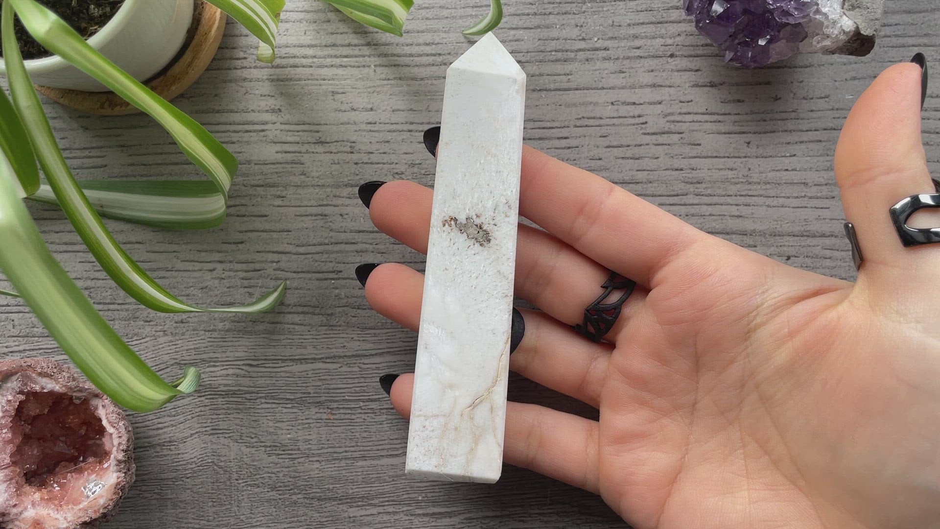 Scolecite Crystal Obelisk (H)  video